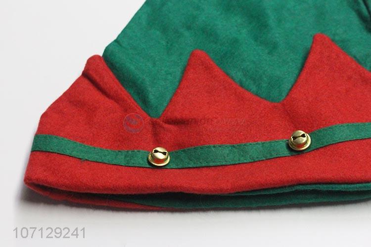 Good Quality Colorful Santa Hat With Small Bells
