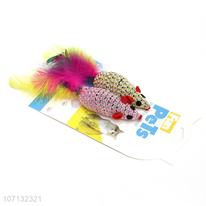 Hot Selling Interactive Cat Toy  Simulation Mouse Feather <em>Pet</em> Cat Toy