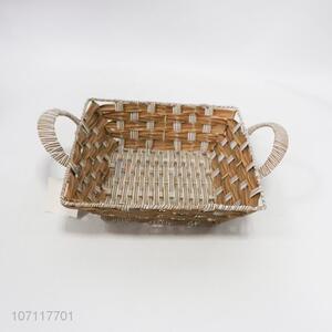 Competitive Price Home Handle Plastic Rattan Woven Fruit Baskets