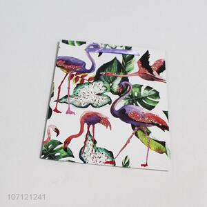 Custom Printed Beautiful Flamingo Gift Paper Bag with Handle