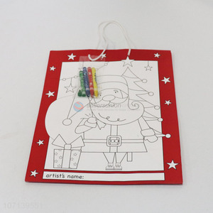 Latest Design Merry Christmas Paper Gift Bag with Crayons