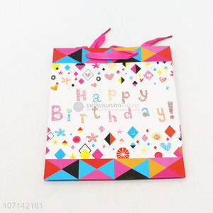 Promotional delicate happy birthday glitter gift bag paper gift bag