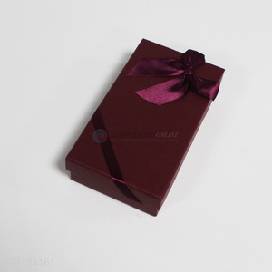 Factory direct sale premium rectangle paper gift box with ribbon bownot