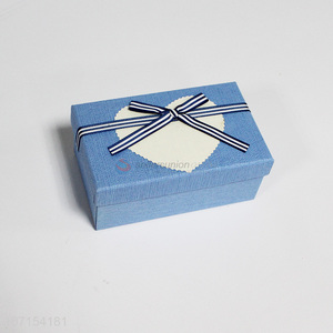 Good quality delicate rectangle paper gift box with ribbon bownot