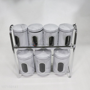 Premium quality kitchen metal sealed jar storage jar with rack