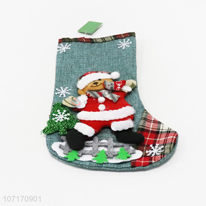 Wholesale cute cartoon bear design Christmas stocking hanging ornaments