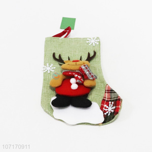 Custom decorative cartoon reindeer design Christmas stocking candy bag
