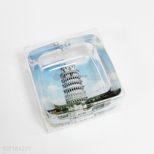 New products household square glass <em>ashtray</em> Italian tourist souvenir
