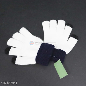 Cheap winter knitting acrylic gloves&mittens touch screen