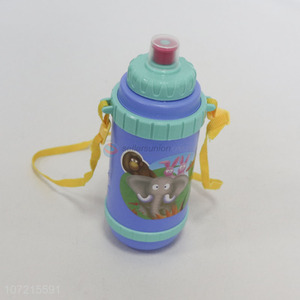 Promotional children plastic kettle cartoon water bottle with rope