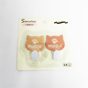 Factory Wholesale 2PCS Cute Cat Shape Sticky Hooks