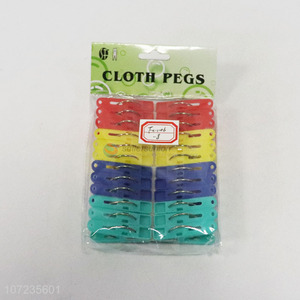 Factory price 24pcs plastic clothespins cloth clips clothes pegs