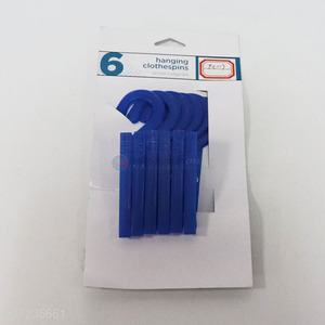Good Factory Price 6PC Plastic Hanging Clothespins