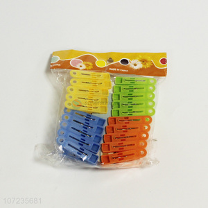 High sales durable 20pcs colorful plastic clothespins clothes pegs