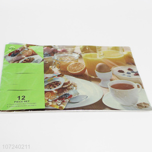 Fashion Printing 6 Pieces PVC Placemat With 6 Pieces Cup Mat Set