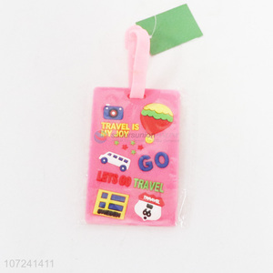 Promotional cartoon pvc luggage tags with plastic buckle