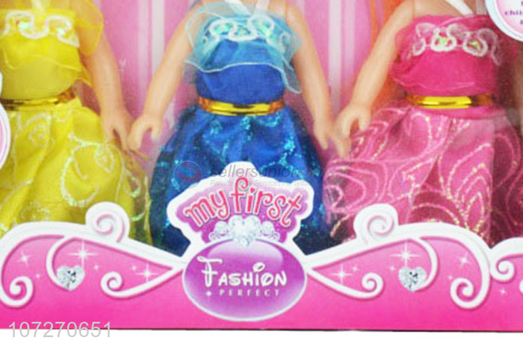 Latest design cute dress up girl doll set pretty princess doll set