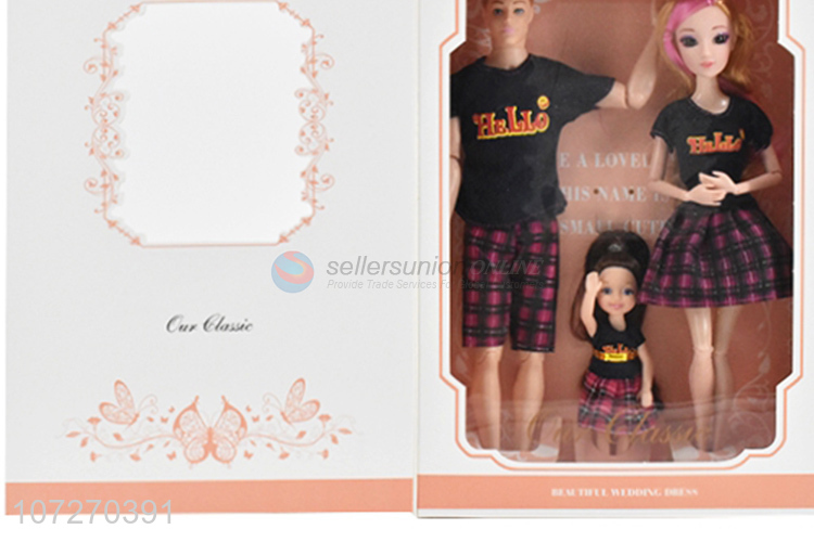 New style 11.5 inch solid body family doll set fashion dolls