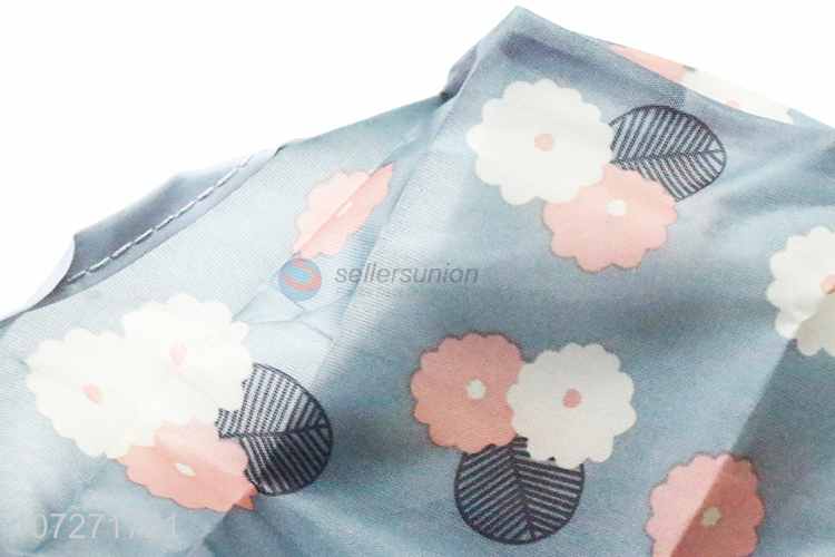 Excellent quality fashion flower printed foldable bucket bag shape shopping bag