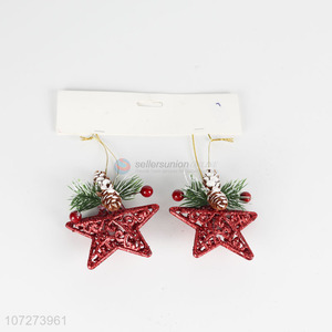 Good sale Christmas decoration star shape hanging glitter pendant