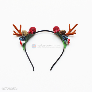 Hot Selling Festival Fancy Flower Deer Horn Hairbands Christmas Hair Decoration