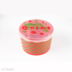 China Supplier Christmas Decoration Round Plastic Storage Box