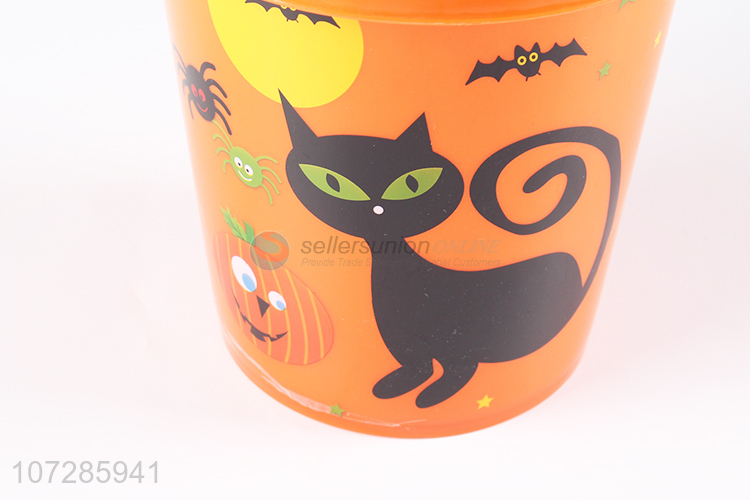 High Quality Plastic Halloween Decorative Bucket With Handle