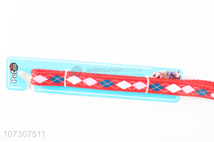 China supplier pet accessories checks printed dog harness collar