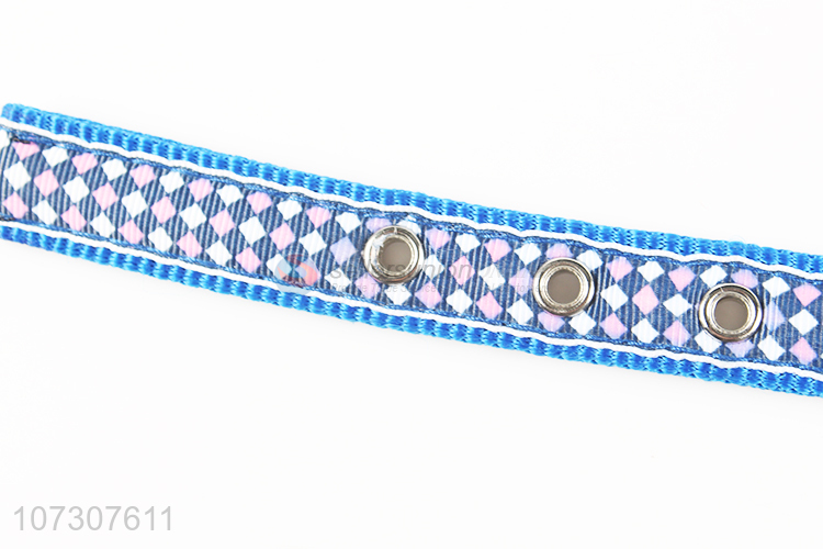 New arrival pet products fashion checks printed dog collar