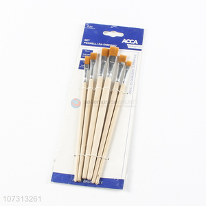 Bottom price art tools 6pcs wooden handle watercolor painting brush oil <em>paintbrush</em>
