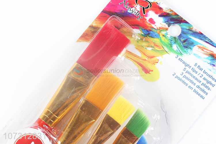 Good market art supplies 5pcs plastic handle painting brush watercolor paintbrush