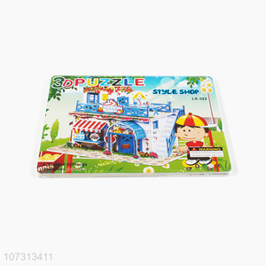 Hot selling children paper puzzle 3D style shop puzzle toy