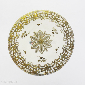 Wholesale Price Fashionable Round Pvc Bronzing Coasters Heat-Insulated Cup Mat