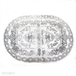 Lowest Price Eco-Friendly Heat Resistant Silver Dining Table Mat Oval Placemat