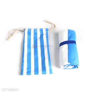 Wholesale Colorful Quick-Drying Beach Towel With Drawstring Bag