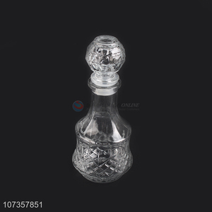 Best selling luxury embossed glass wine bottle whisky decanter