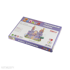 Custom Russian 3D Purple Castle Jigsaw Puzzle Games Diy Toy  For Childrens