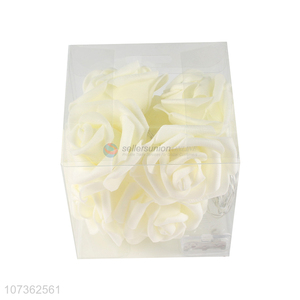 Wholesale Battery Powered Plastic White Rose Flower Party String Lights