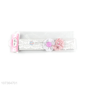 Competitive Price Girls Flower Baby Elastic Hair Band Lace Headband