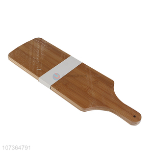 Custom logo kitchen tools bamboo pizza chopping board cutting block with handle