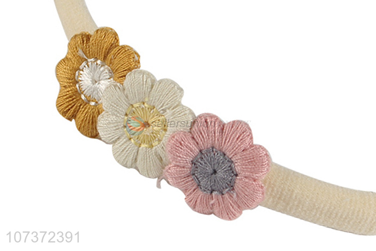 Delicate Design Cute Flowers Elastic Headband For Children