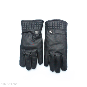Factory Sales Women Lady Black Glove Washed Leather Gloves