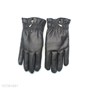 Wholesale Custom Ladies Fashion Gloves Balck Washed Leather Gloves