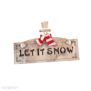New products carving <em>crafts</em> led light Christms snowman wooden ornaments