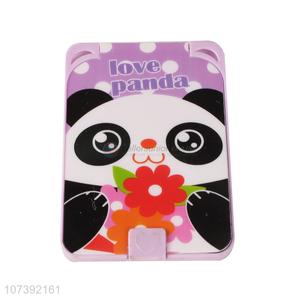 Hot Selling Lovely Panda Pattern Folding Compact Mirror Plastic Mirror Comb Set