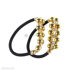 Most popular elastic hair ties hair ring with gold beads