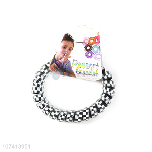 Hot selling checks printed elastic telephone wire bracelet for kids