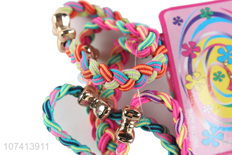Reasonable price colorful braided hair ties elastic hair ring