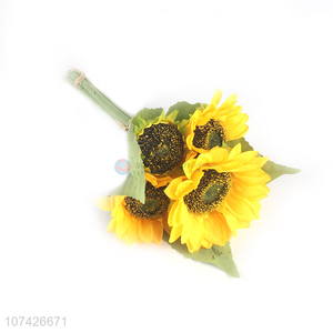 Most popular decorative artificial cloth sunflower false flower