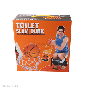 Custom Kids Sport Toys Toilet Slam Dunk Mini Basketball Toy Set